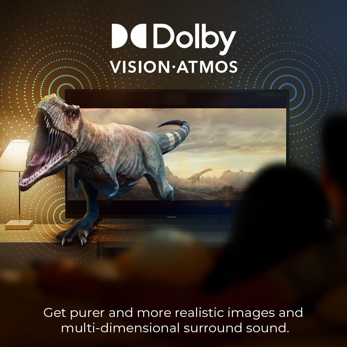 Cecotec Televisor QLED 70" Smart TV V1Z+ Series VQU11070Z+. Resolución 4K UHD, Sistema Operativo Android TV 11, Subwoofers, Chromecast, HDR10+, Google Voice Assistant