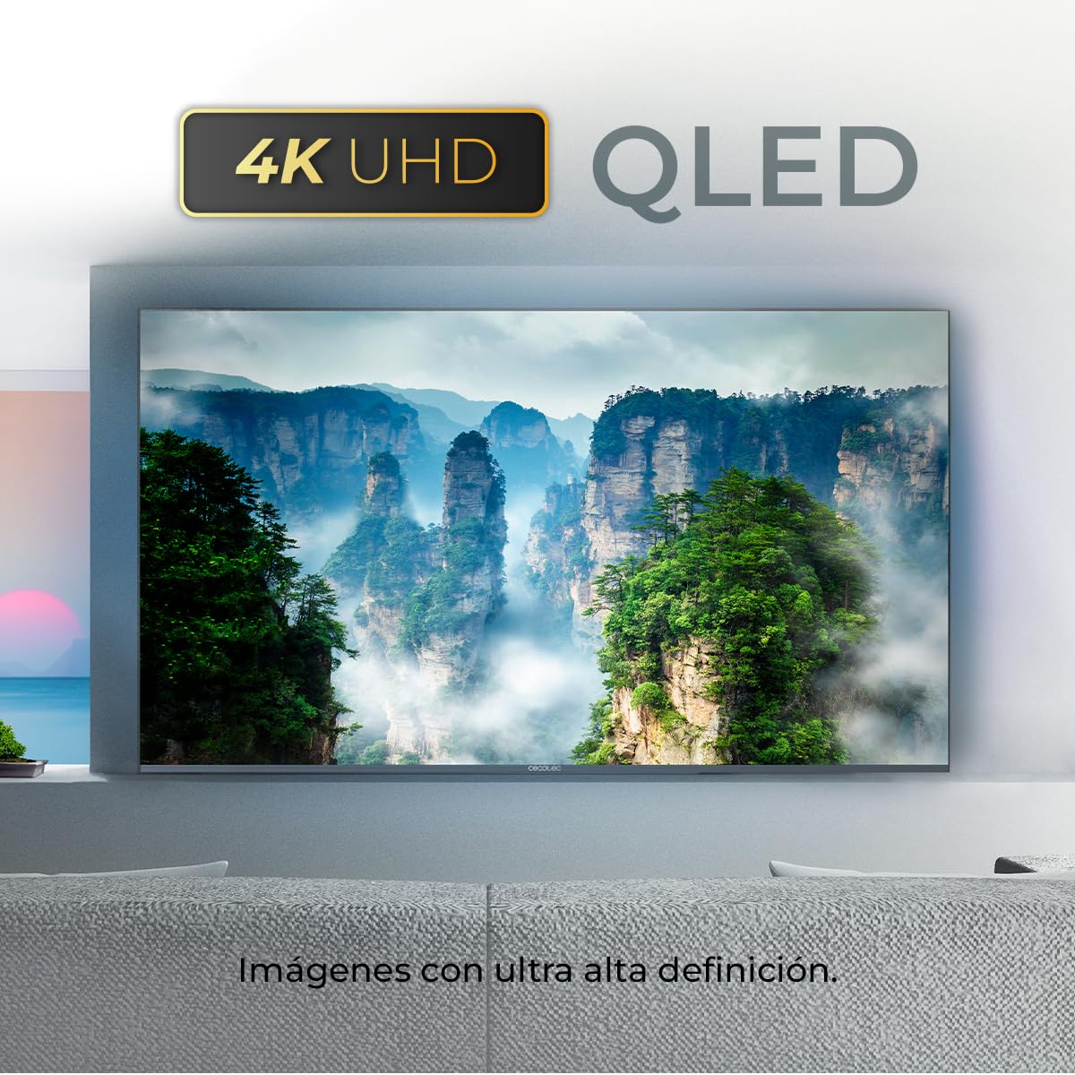 Cecotec Televisor QLED 70" Smart TV V1Z+ Series VQU11070Z+. Resolución 4K UHD, Sistema Operativo Android TV 11, Subwoofers, Chromecast, HDR10+, Google Voice Assistant