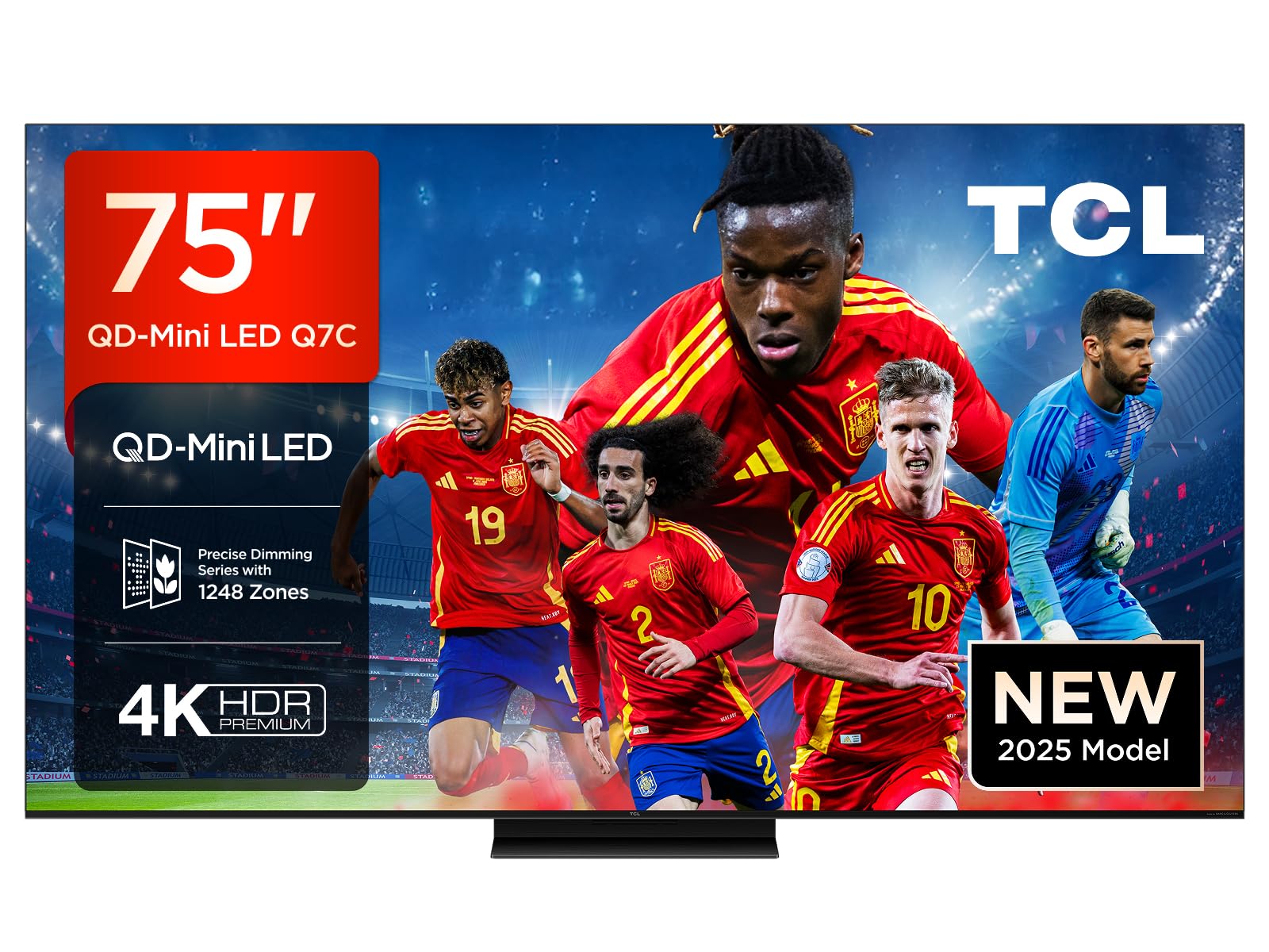 75Q7C 75" QD-Mini LED, 4K HDR Premium 3000, Smart TV con Google TV (Dolby Vision IQ y Atmos, Panel CrystGlow HVA, Motion Clarity Pro de 144 Hz, Game Master)