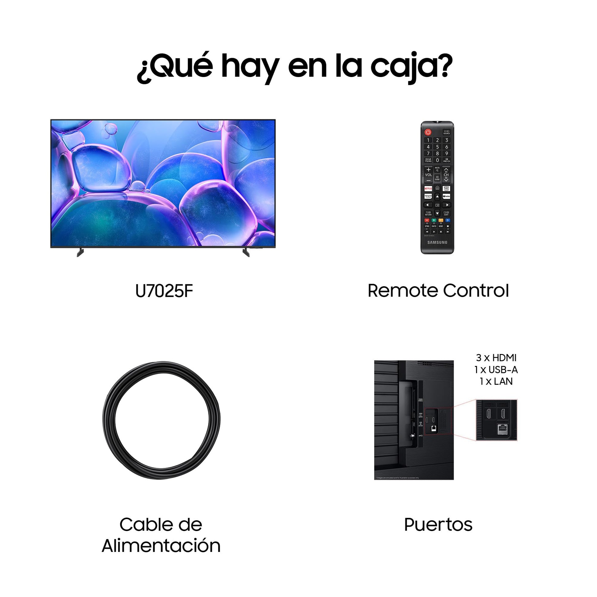 Samsung TV 75 Pulgadas Crystal UHD U7025F 4K Smart TV, Colores increíbles con Crystal Processor 4K, Escucha Todos los Altavoces con Q-Symphony, Datos protegidos Knox Security y Gaming Hub