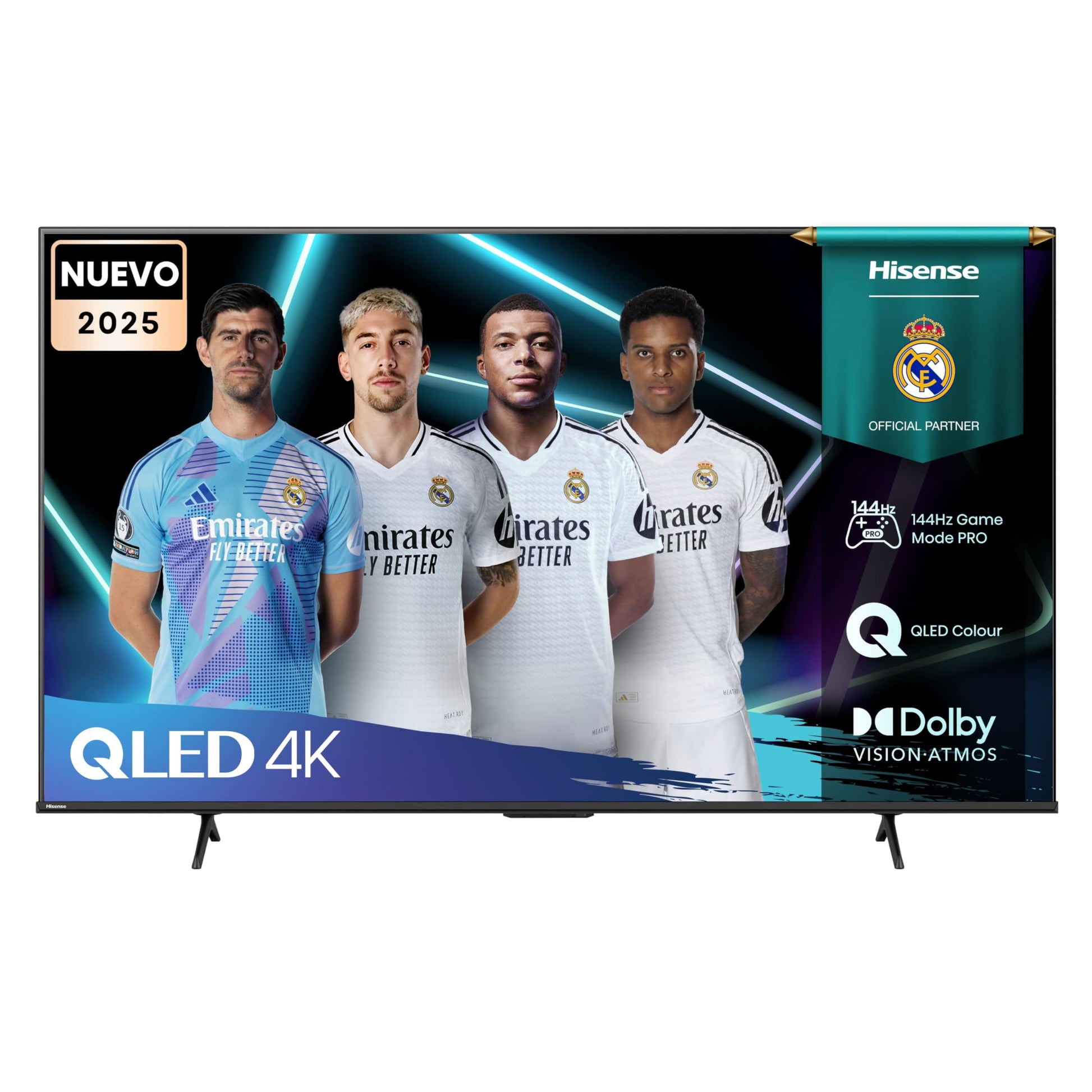 Hisense 55E7Q Pro - QLED Smart TV, Gaming TV, Modo Juego Pro 144Hz, AMD Freesync Premium Pro, Dolby Vision IQ + Dolby Atmos, Hi-Concerto, Procesador Hi-View Engine