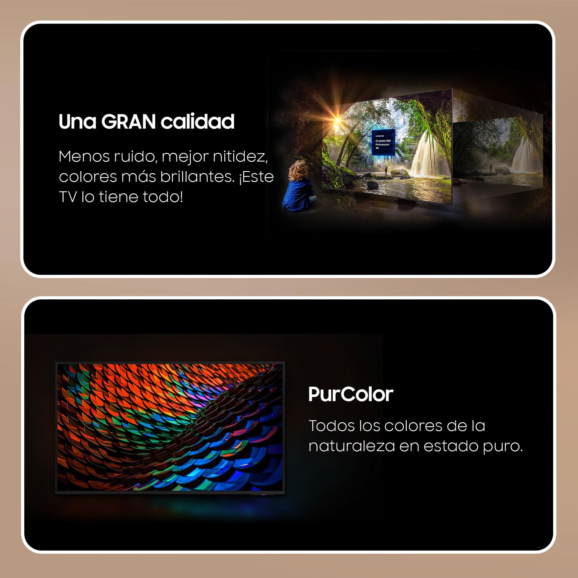 Samsung TV Crystal UHD 4K 2024 98DU9005 Smart TV de 98" Image, Supersize Picture Enhancer, Algoritmo Deep Learning Super Resolution y Colores Puros con PurColor